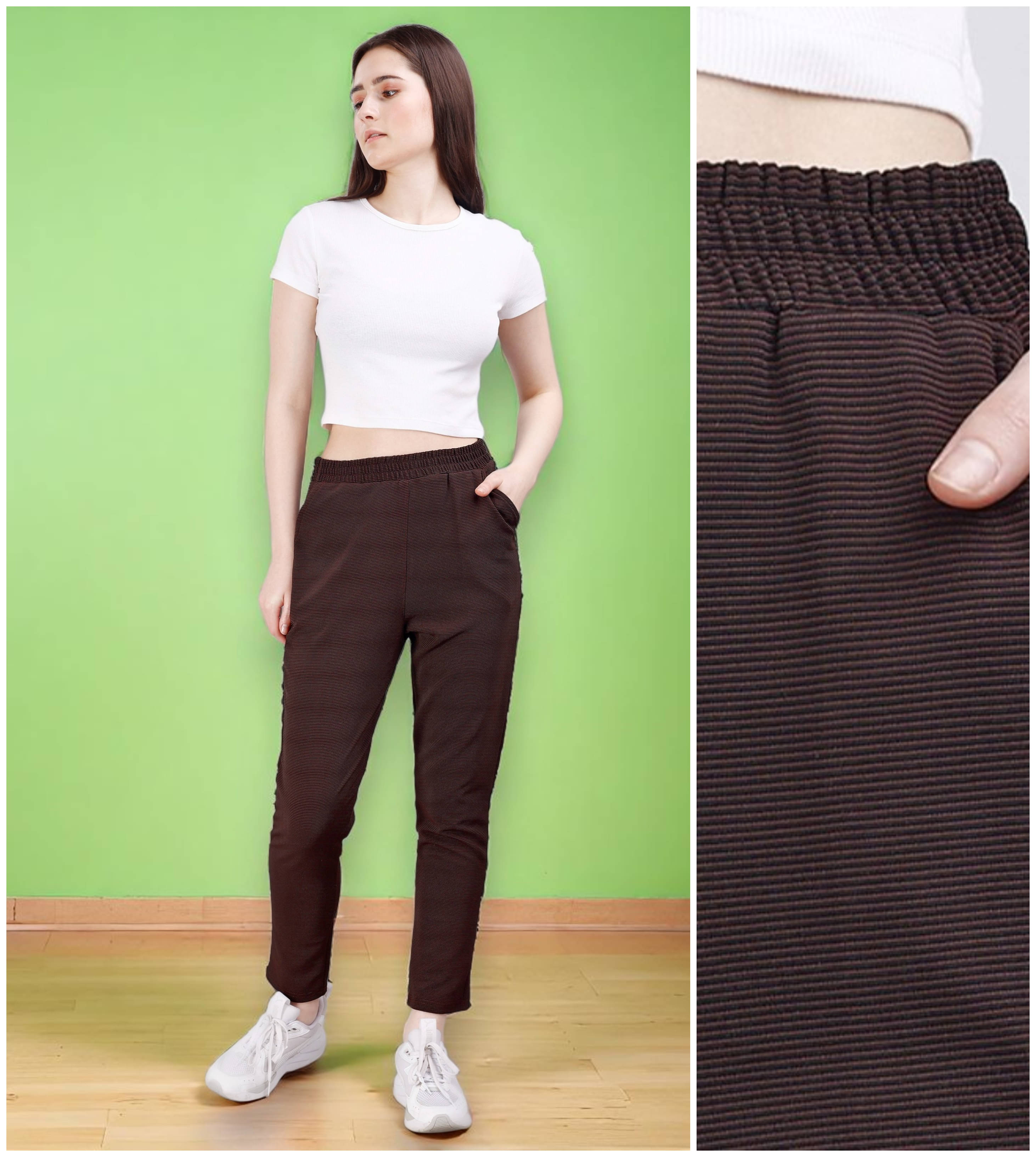     			Leewan Pack of 1 Cotton Straight Women's Joggers ( Brown )
