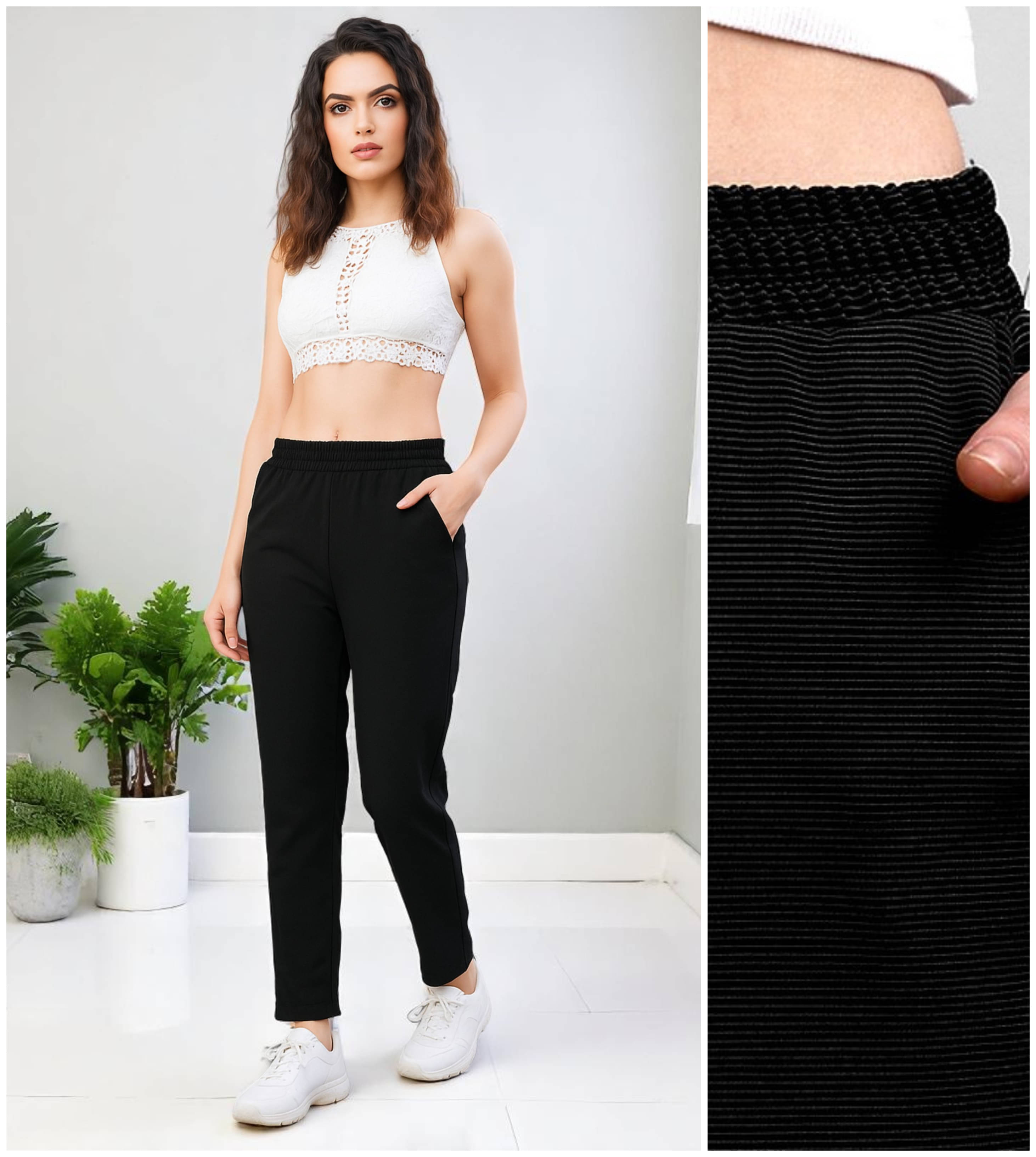     			Leewan Pack of 1 Cotton Straight Women's Joggers ( Black )
