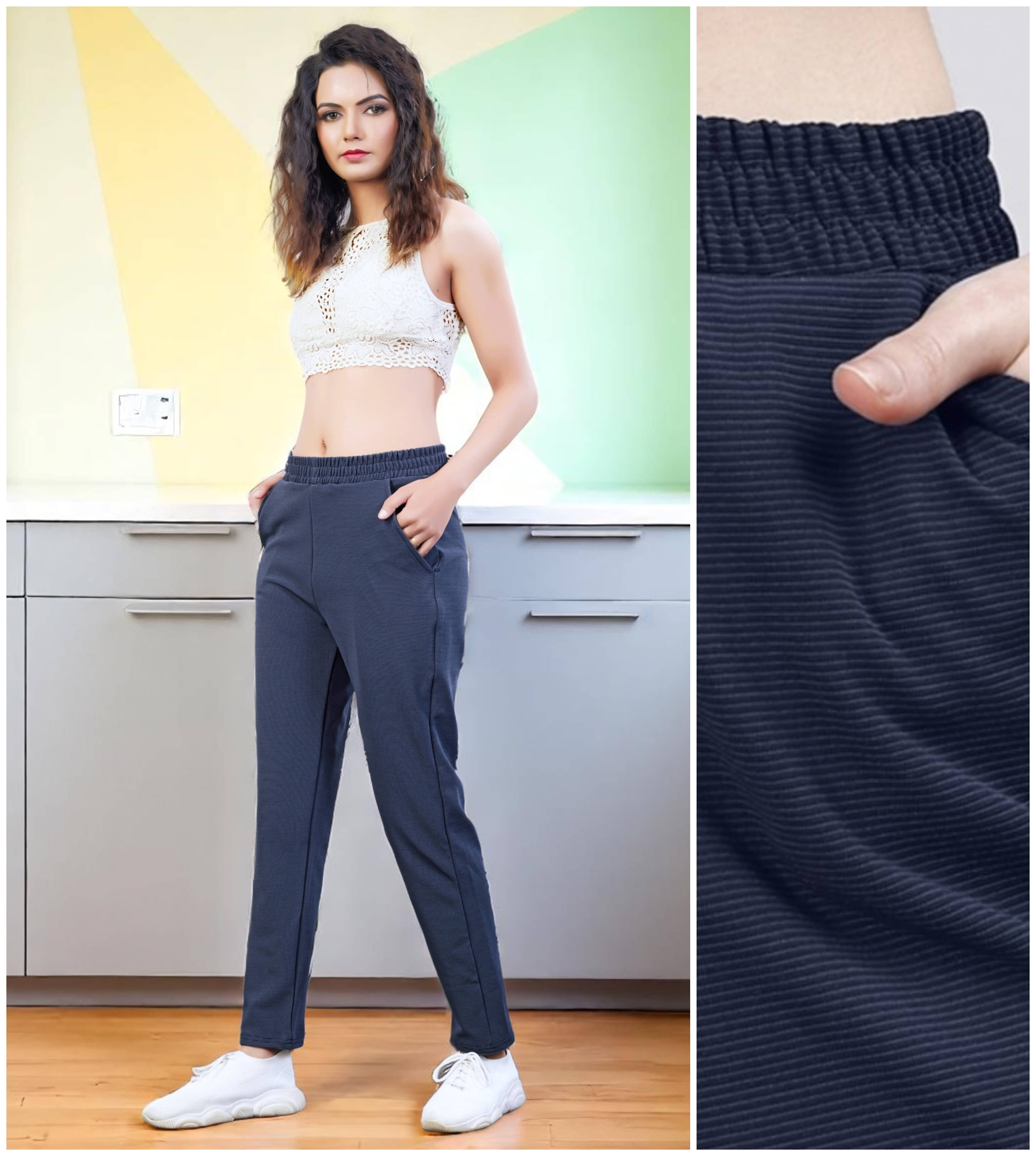     			Leewan Pack of 1 Cotton Straight Women's Joggers ( Navy Blue )