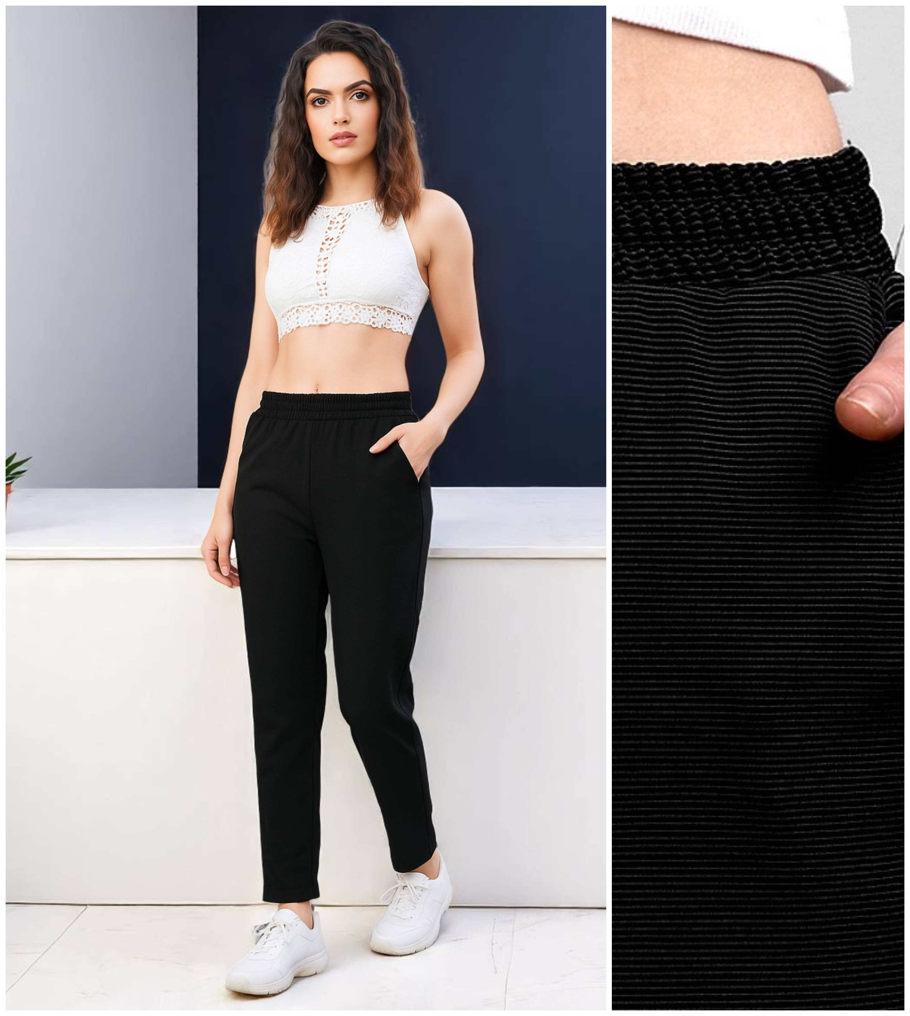     			Leewan Pack of 1 Cotton Straight Women's Joggers ( Black )
