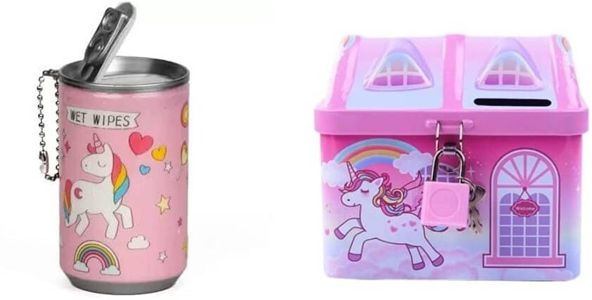 MINDFIT Combo of Pink Unicorn Theme Piggy Bank & Wet Wipes Birthday Return Gift For kids MINDFIT Combo of Pink Unicorn Theme Piggy Bank & Wet Wipes Birthday Return Gift For kids