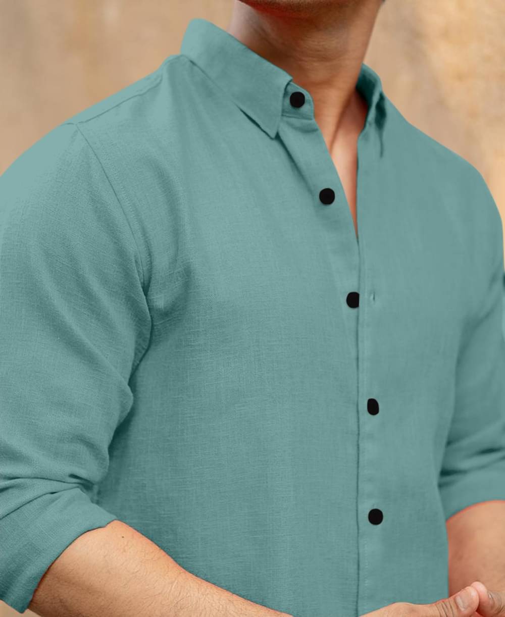     			Mameru 100% Cotton Regular Fit Solids Full Sleeves Men's Casual Shirt - Green ( Pack of 1 )