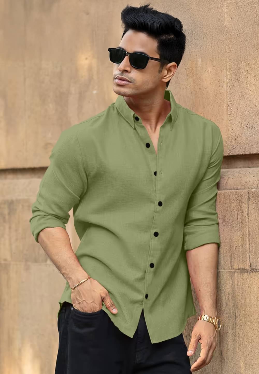 Mameru 100% Cotton Regular Fit Solids Full Sleeves Men's Casual Shirt - Olive ( Pack of 1 ) Mameru 100% Cotton Regular Fit Solids Full Sleeves Men's Casual Shirt - Olive ( Pack of 1 )