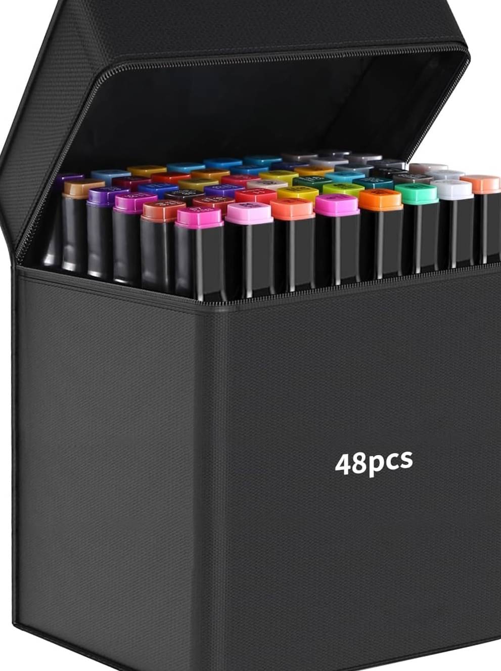     			PRAMUKHSWAMI DARSHAN Dual Tip Markers Colorful Art Markers Sketch Pens 48 Colours With Carrying Case For painting Sketching Calligraphy Drawing- Twin Head Permanet Colouring Marker Pens For Kids Adult
