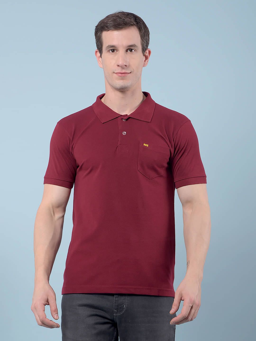 RKG Men Cotton Blend Regular Fit Solid Polo T Shirt ( Burgundy ) RKG Men Cotton Blend Regular Fit Solid Polo T Shirt ( Burgundy )