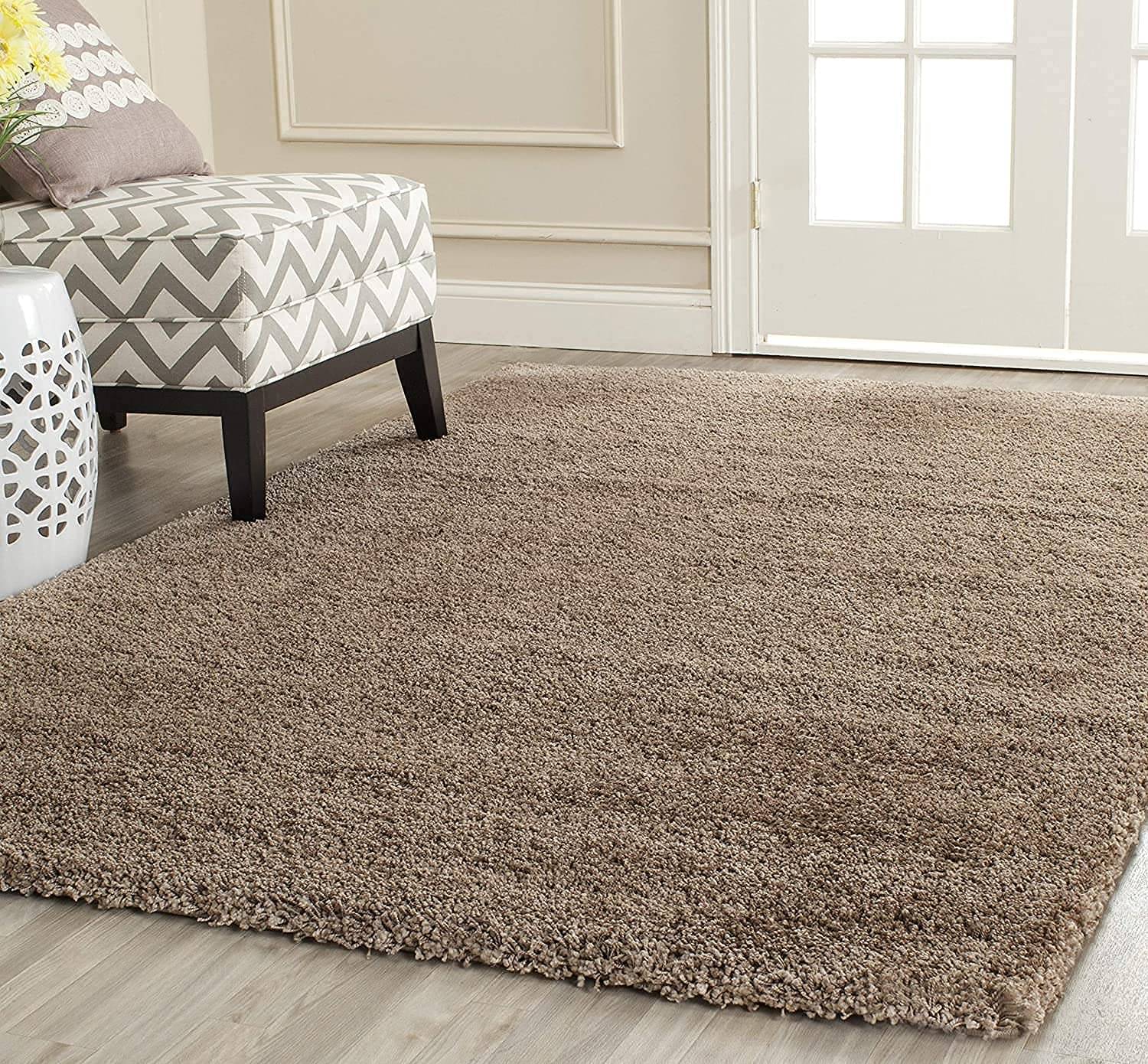     			Samjeeda Handloom Beige Wool Dhurrie Carpet Plain 3x5 Ft