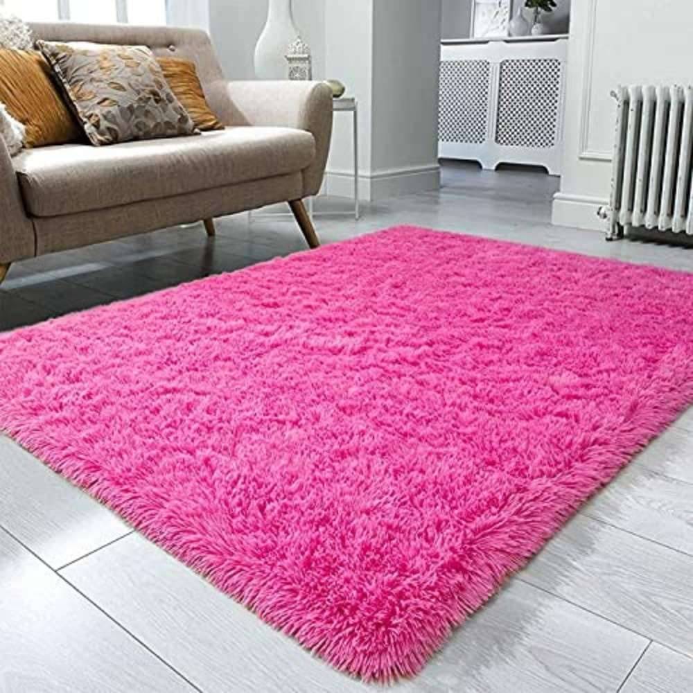     			Samjeeda Handloom Pink Wool Dhurrie Carpet Plain 3x5 Ft