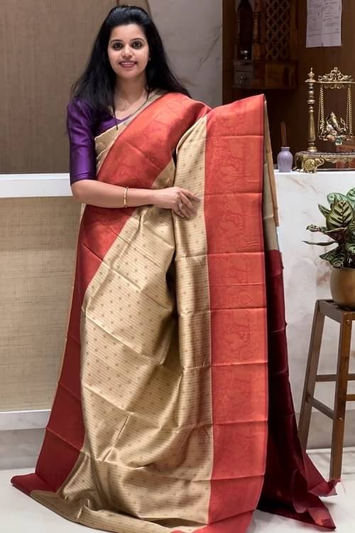 Semore Art Silk Embellished Banarasi saree With Unstitched Blouse Piece ( Cream )     			Semore Art Silk Embellished Banarasi saree With Unstitched Blouse Piece ( Cream )