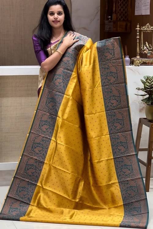 Semore Art Silk Embellished Banarasi saree With Unstitched Blouse Piece ( Yellow ) Semore Art Silk Embellished Banarasi saree With Unstitched Blouse Piece ( Yellow )