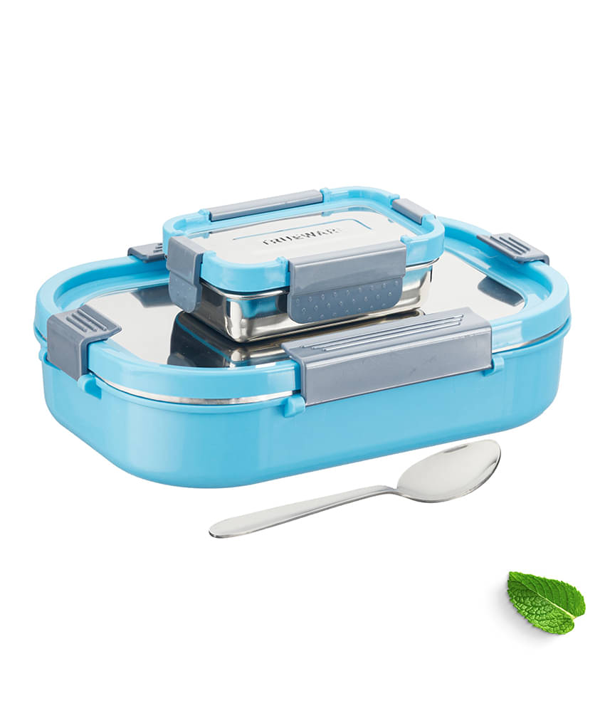     			Trueware Clip Flip Outer Plastic Inner Stainless Steel Insulated Lunch Box 2 - Container ( Pack of 1 )