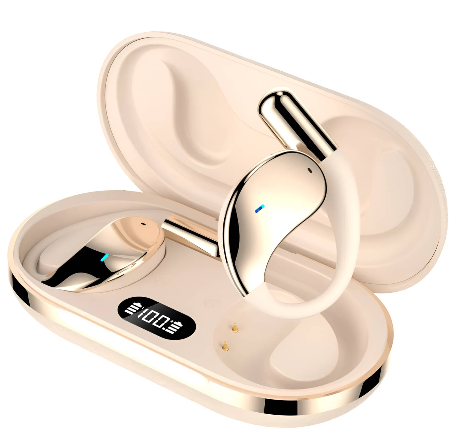     			VERONIC U30 OWS Open Ear Wireless Earbuds with Display, ENC Mic for Crystal-Clear Calls, 60hr Playtime with Type-C Fast Charging, BT5.4 Gaming Bluetooth Earphones, Touch Control Sports Headphone