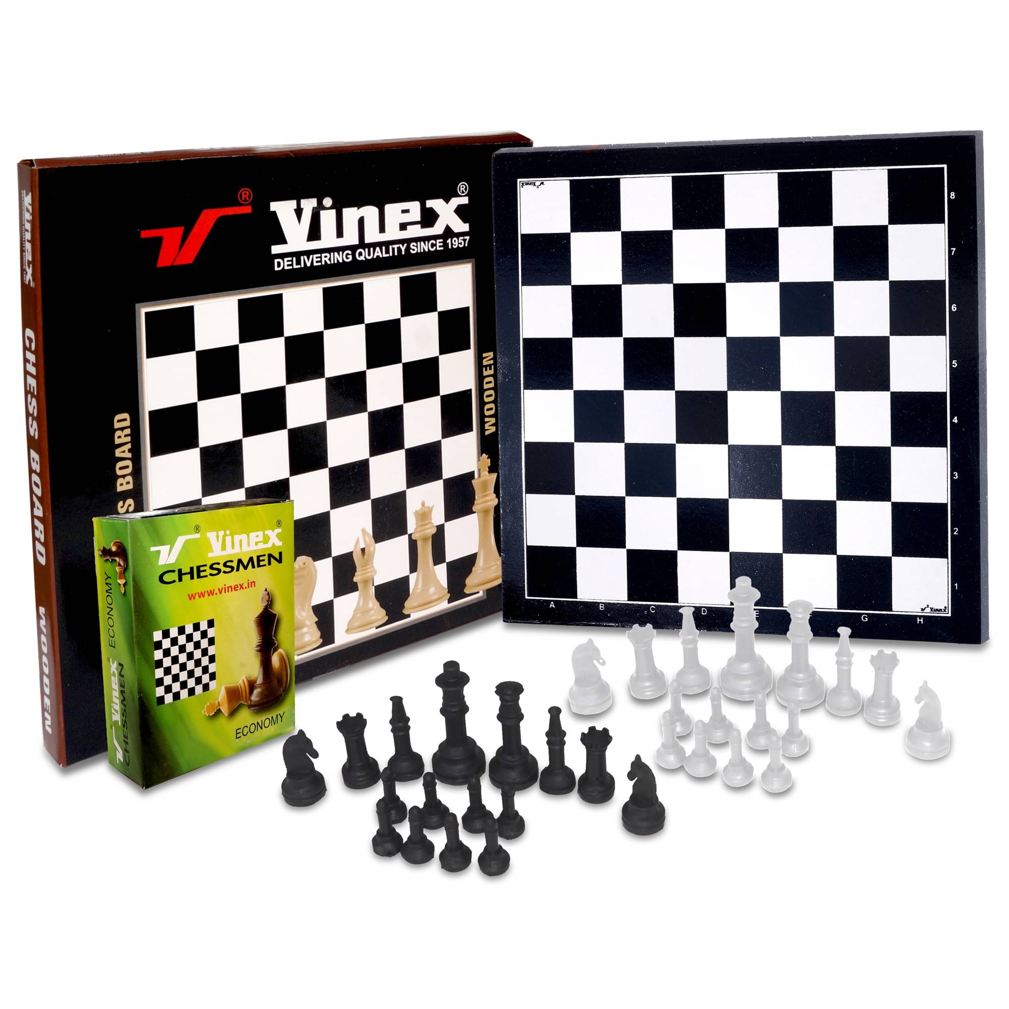     			Vinex Wooden Chessboard with Chessmen – 12 x 12 Inch Non-Folding Solid Wood Chess Set | Classic Strategy Game for Kids & Adults| Compact & Durable