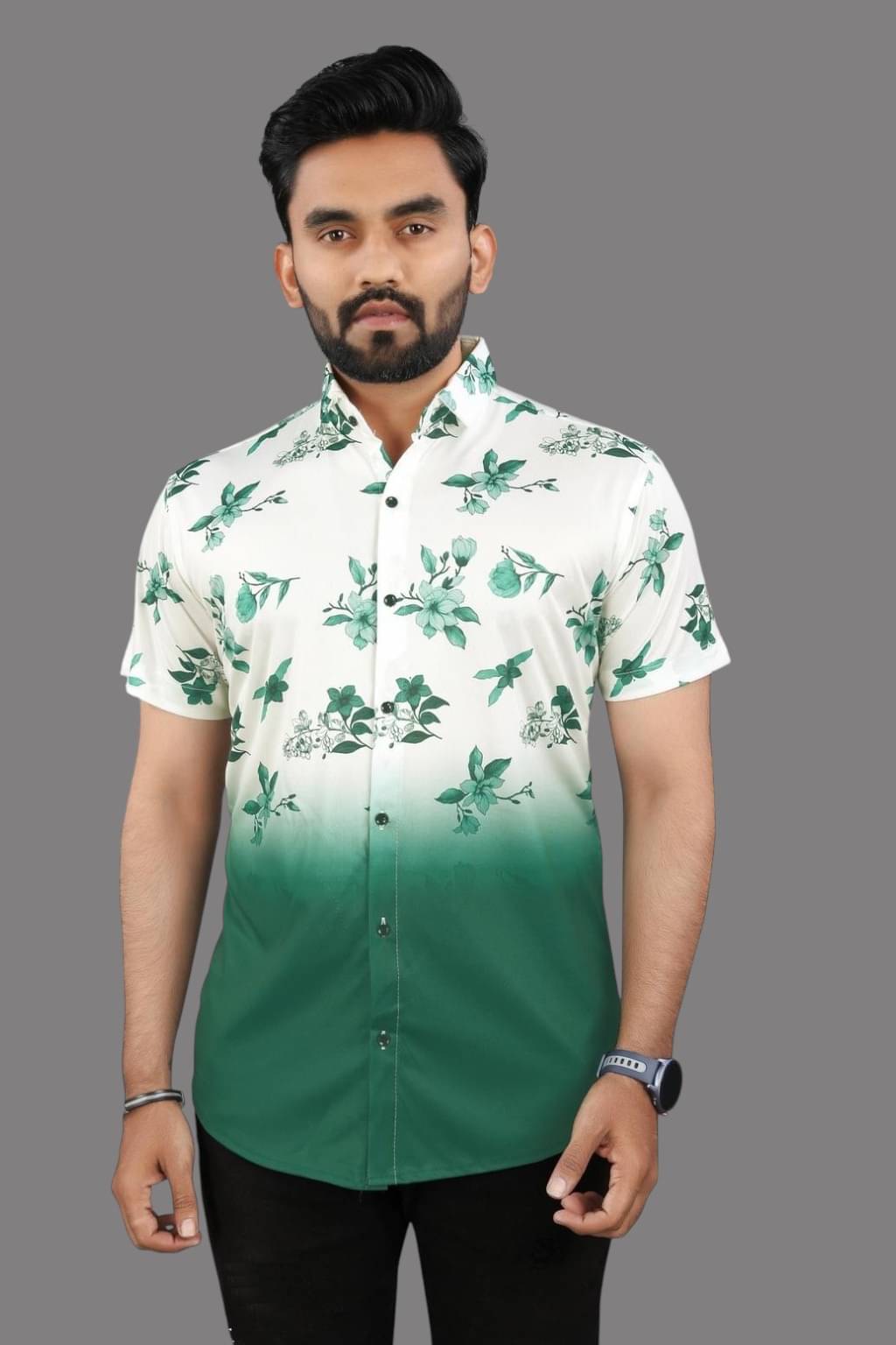     			Zonanza Polyester Regular Fit Printed Half Sleeves Men's Casual Shirt - Green ( Pack of 1 )