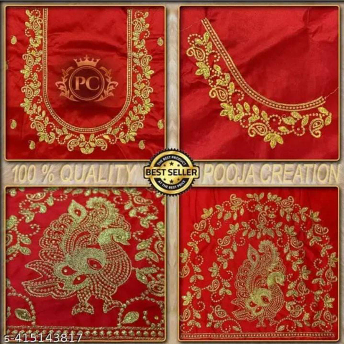     			krishna trends Red Unstitched Art Silk Women's Blouse ( Pack of 1 )