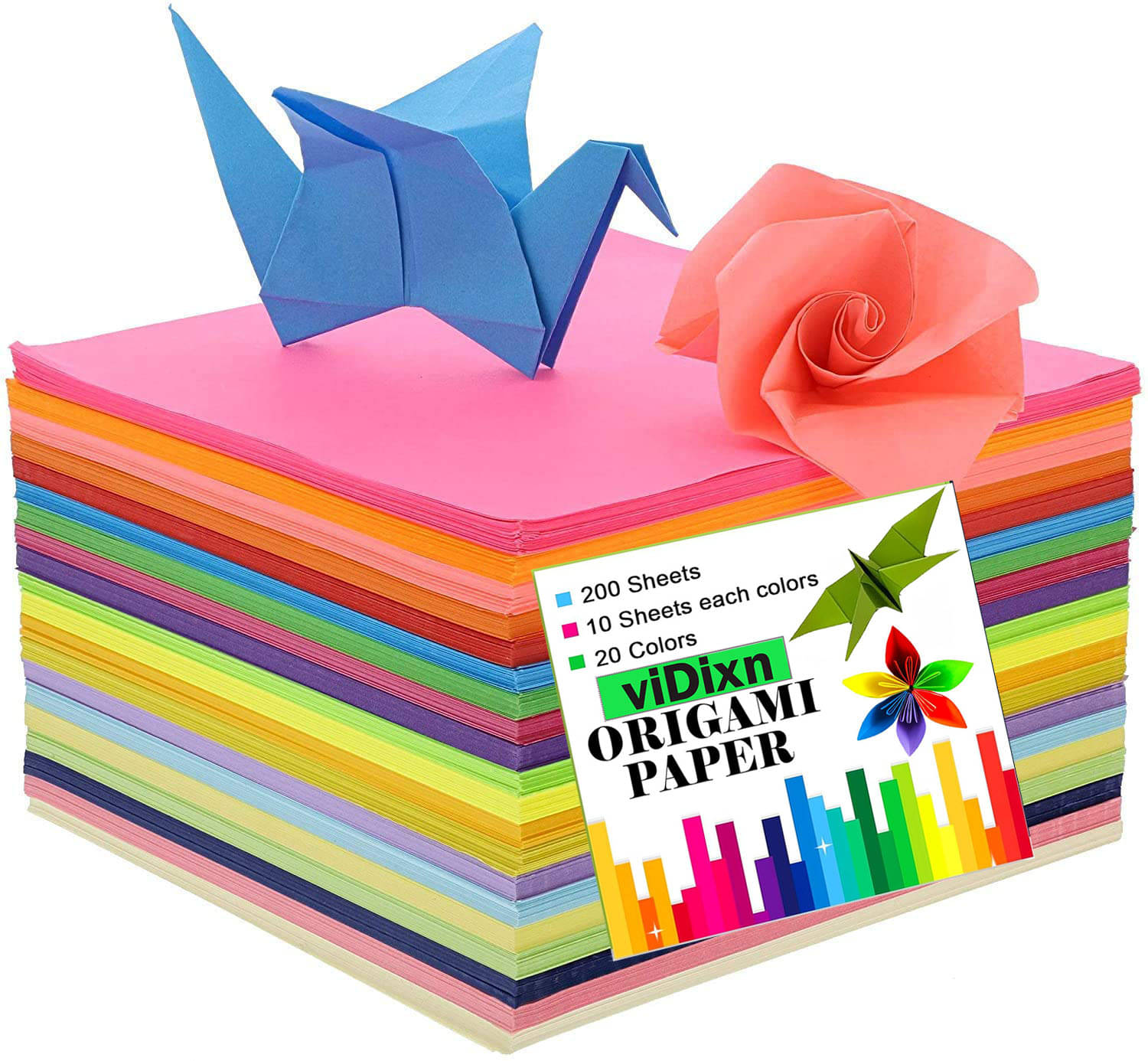 viDixn (VDX-7) DIY Square Origami Paper Double Sides Solid Color Folding Paper Multicolor Kids Handmade Scrapbooking Craft Accessories Unruled (15 x 15) Origami Paper (Mixed Color_ 200-Pcs_Pack of 1) viDixn (VDX-7) DIY Square Origami Paper Double Sides Solid Color Folding Paper Multicolor Kids Handmade Scrapbooking Craft Accessories Unruled (15 x 15) Origami Paper (Mixed Color_ 200-Pcs_Pack of 1)