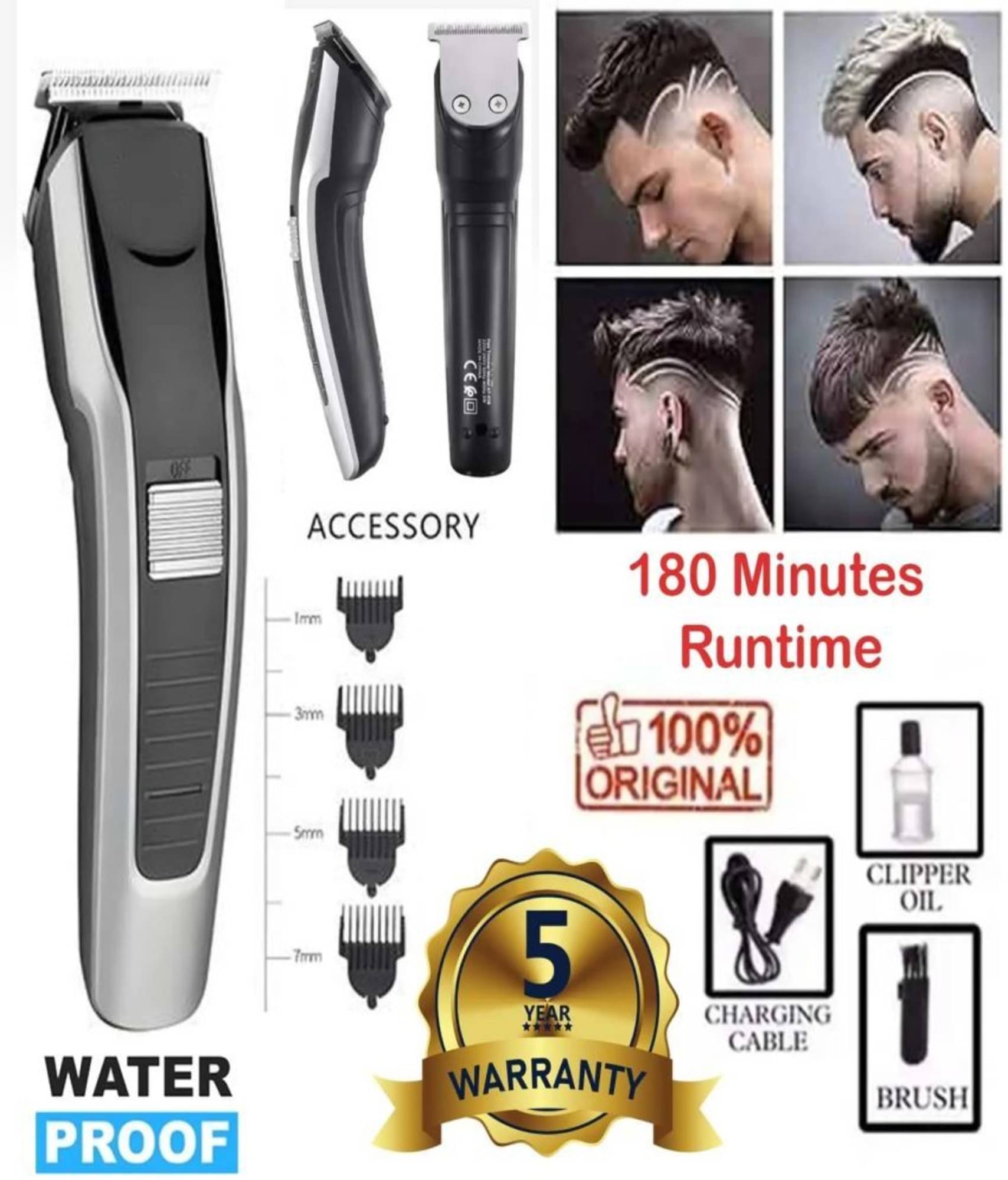     			wagari 538 Trimmer Black Cordless Beard Trimmer With 240 minutes Runtime