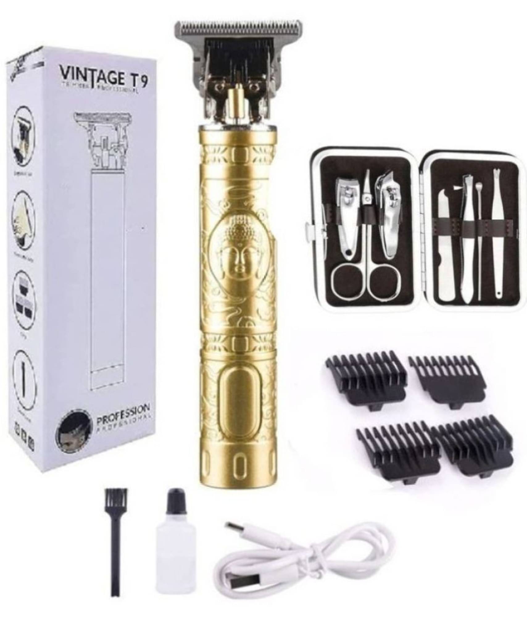     			wagari Trimmer+Grooming Kit Gold Cordless Beard Trimmer With 120 minutes Runtime