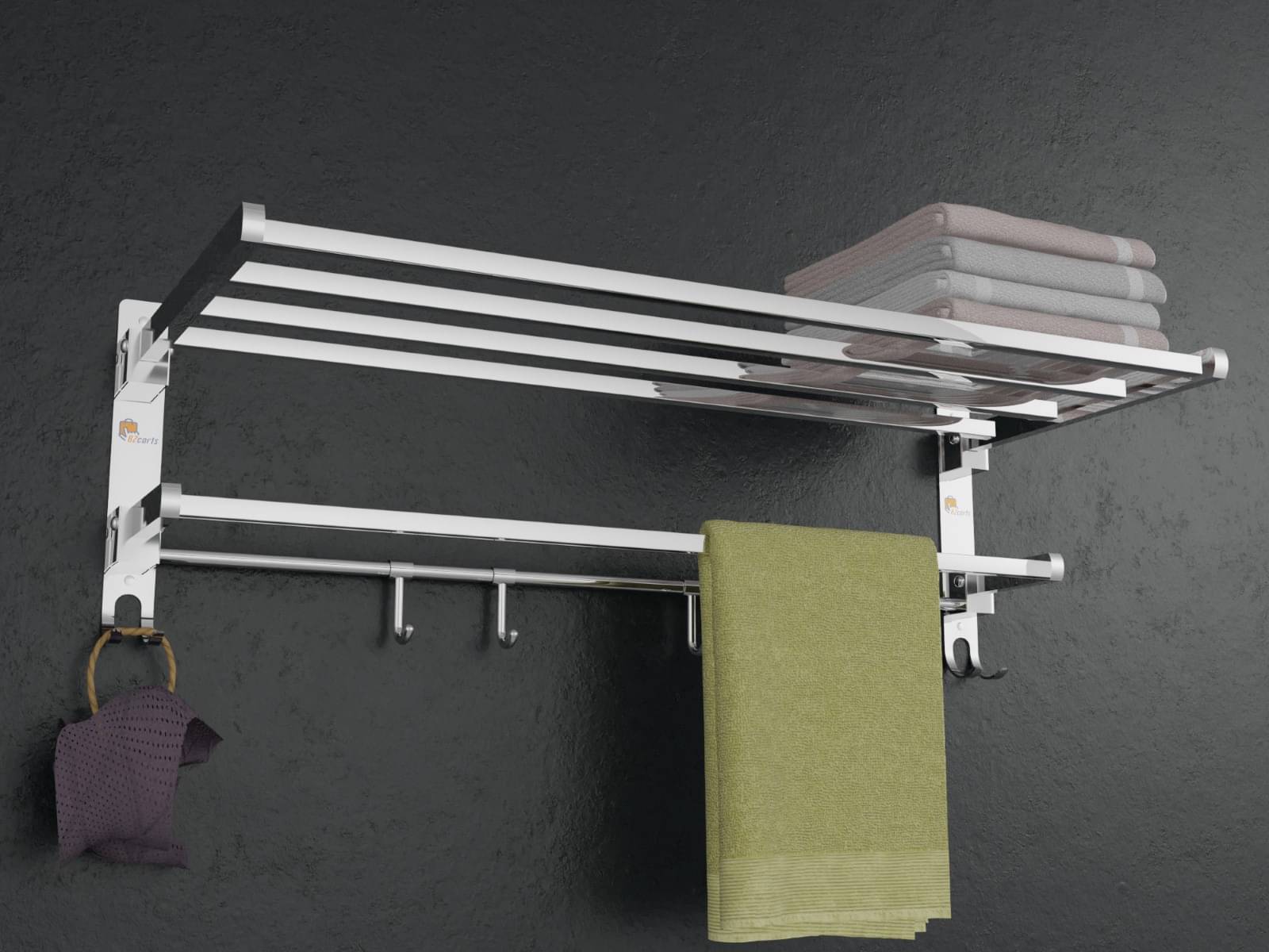     			1 Unit Shelf With Towel Rod, Wall Plugs and Screws included in package Fitting Set