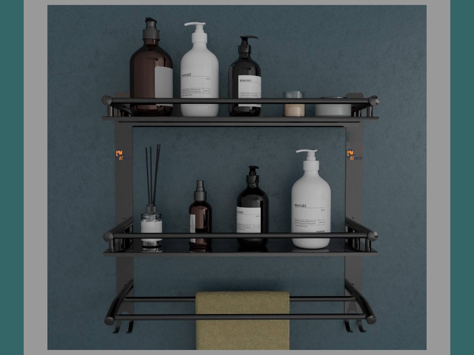     			1 Unit Shelf With Towel Rod, Wall Plugs and Screws included in package Fitting Set