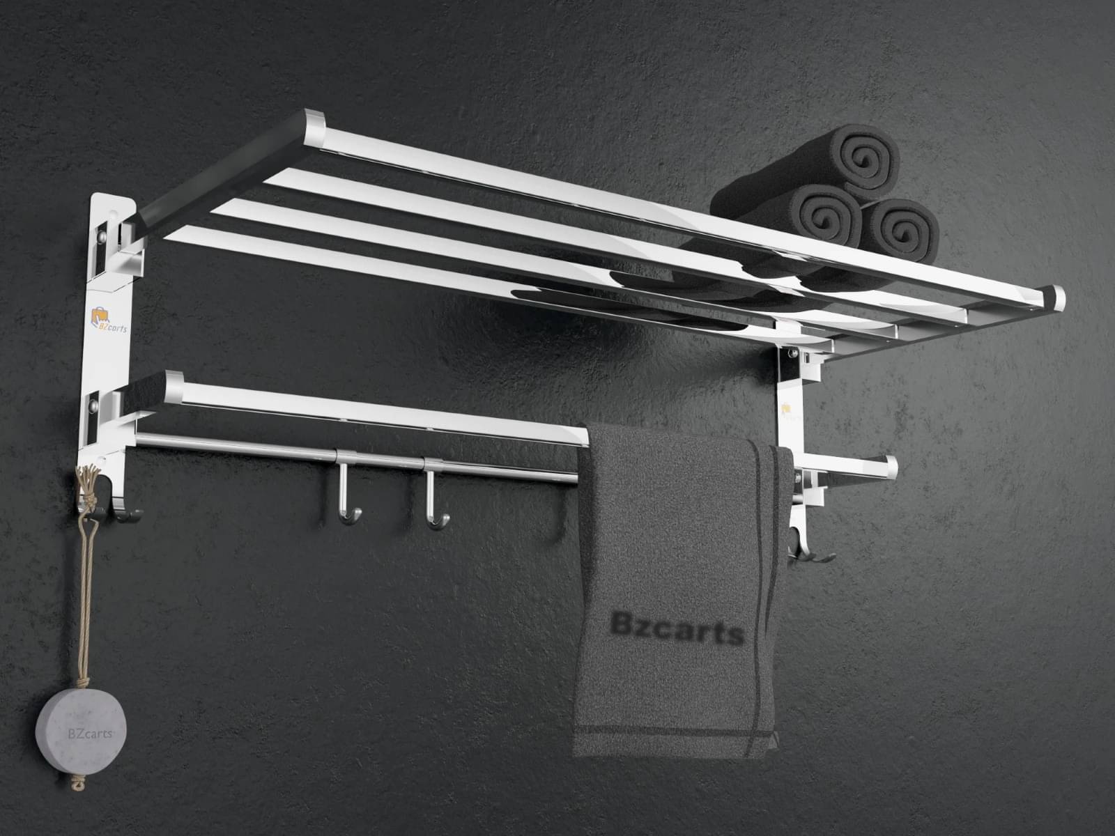     			1 Unit Shelf With Towel Rack Shelf Rod, Wall Plugs and Screws included in package Fitting Set
