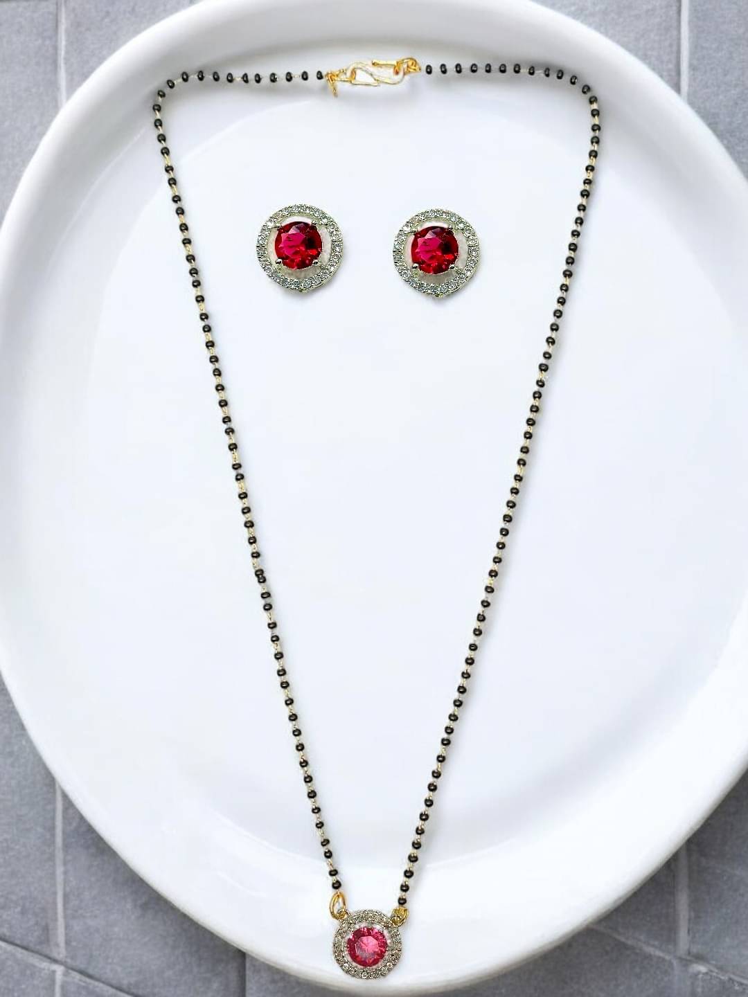 9blings Red Mangalsutra Set ( Pack of 1 ) 9blings Red Mangalsutra Set ( Pack of 1 )