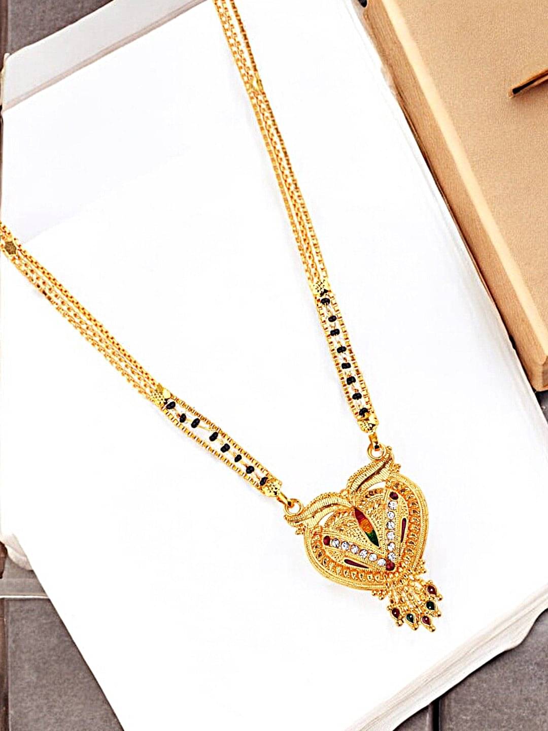     			9blings Yellow Mangalsutra ( Pack of 1 )