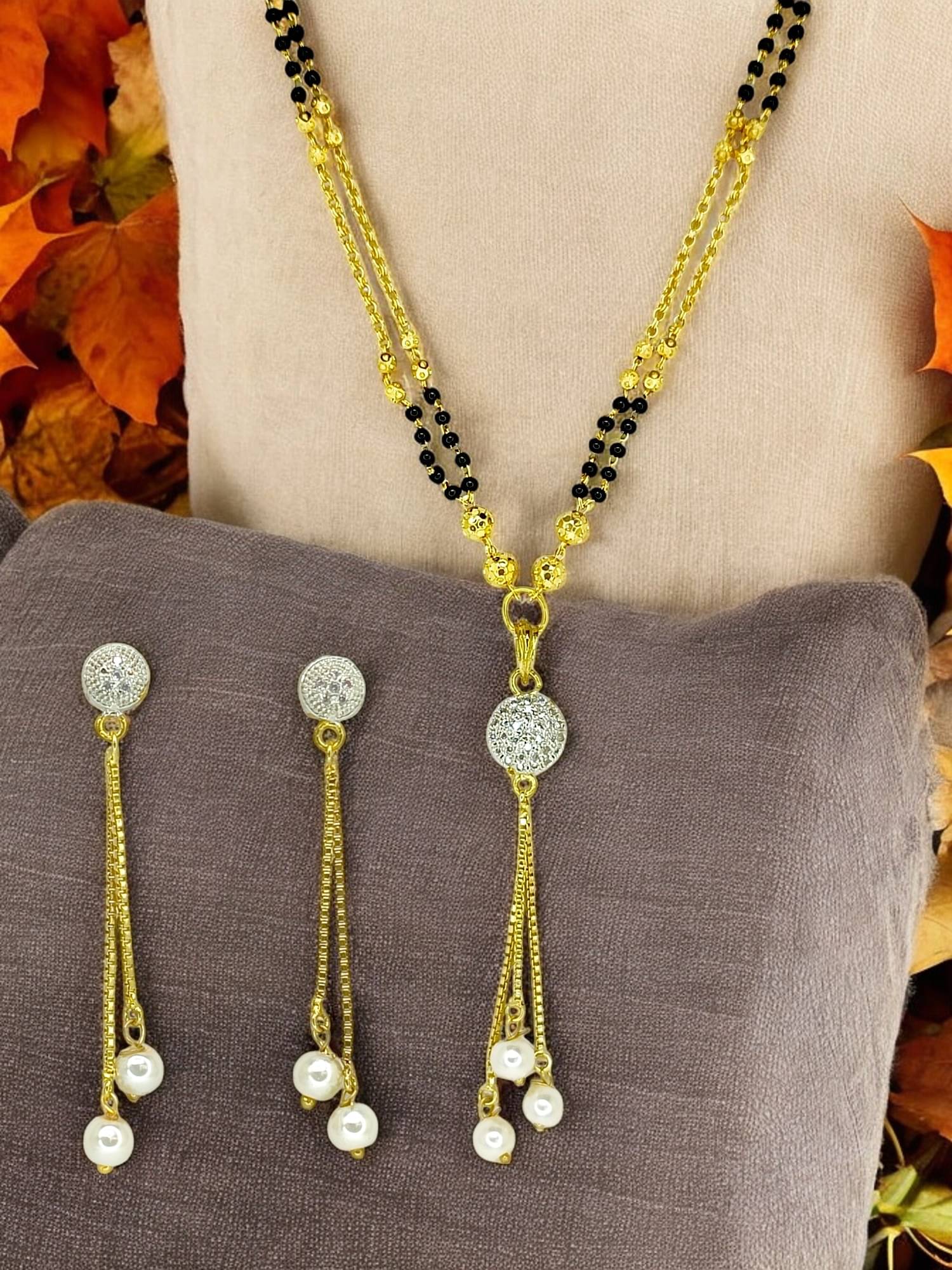 9blings Yellow Mangalsutra Set ( Pack of 1 ) 9blings Yellow Mangalsutra Set ( Pack of 1 )