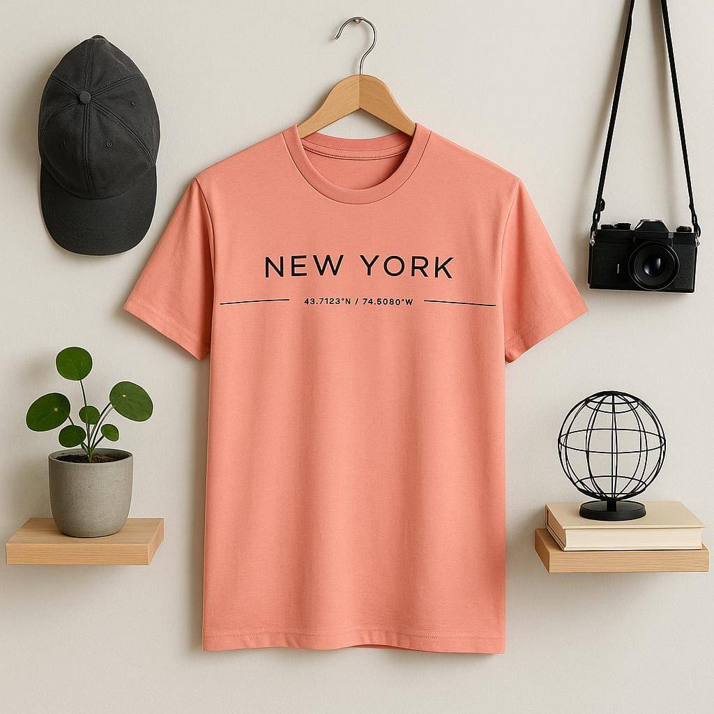     			AUSTIZ Men Cotton Blend Regular Fit Printed T-Shirt ( Pink )