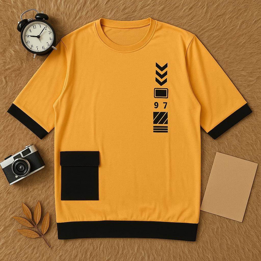 AUSTIZ Men Cotton Blend Regular Fit Printed T-Shirt ( Yellow ) AUSTIZ Men Cotton Blend Regular Fit Printed T-Shirt ( Yellow )