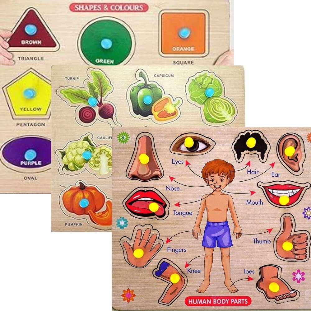     			ActivitiesBodyPart Chart BoardGame LearningPuzzle WoodenToys With Knobs,Kid