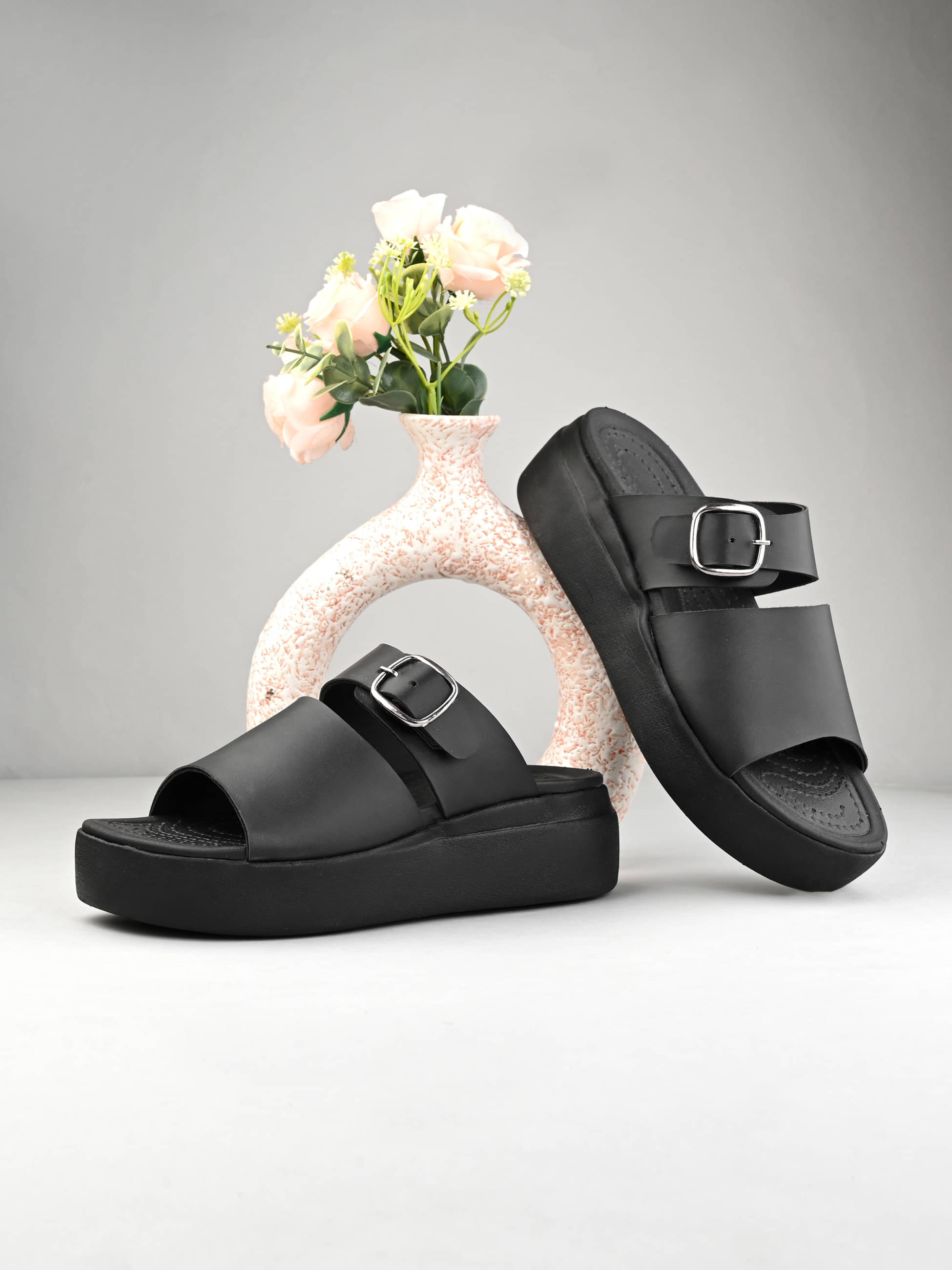     			Afrojack Black Women's Flats