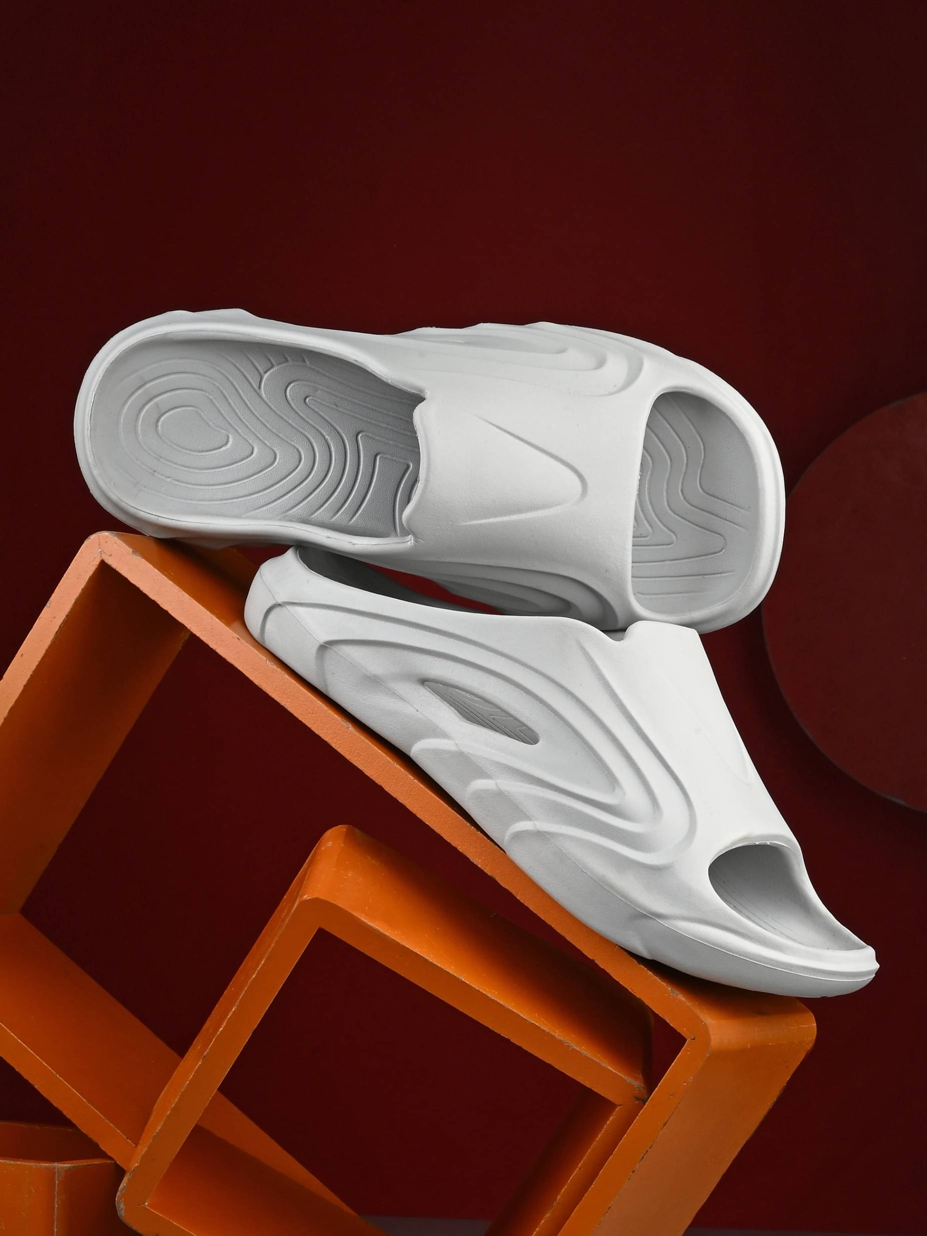     			Afrojack Grey Men's Slide Flip Flop