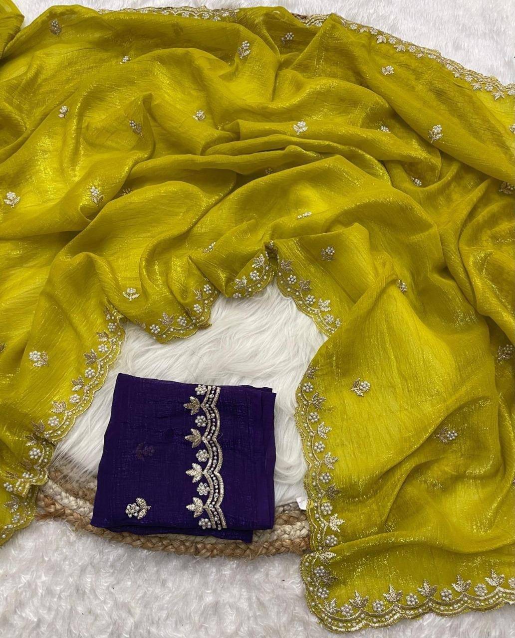 Aika Satin Embellished Paithani Sarees With Unstitched Blouse Piece ( Lime Green1 ) Aika Satin Embellished Paithani Sarees With Unstitched Blouse Piece ( Lime Green1 )