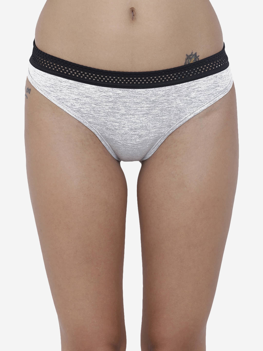 BASIICS By La Intimo Pack of 1 Polyester Thongs For Women ( Grey Melange ) BASIICS By La Intimo Pack of 1 Polyester Thongs For Women ( Grey Melange )