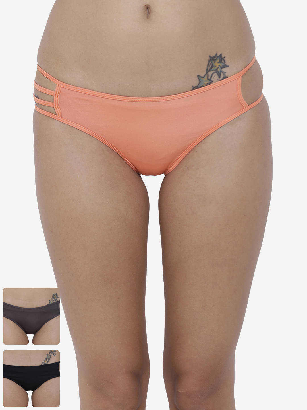 BASIICS By La Intimo Pack of 3 Polyester Bikini For Women ( Multicolor2 ) BASIICS By La Intimo Pack of 3 Polyester Bikini For Women ( Multicolor2 )