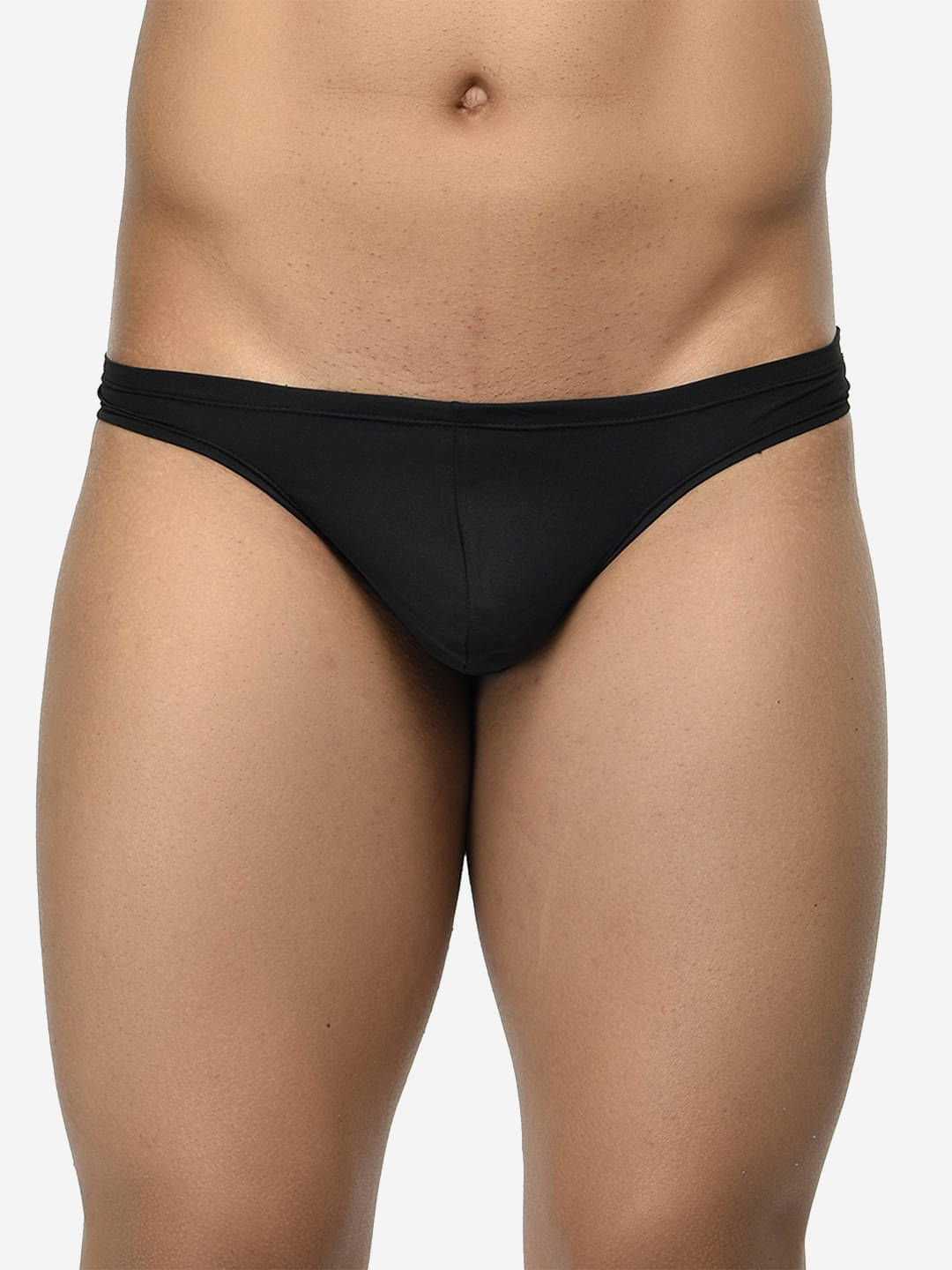     			BASIICS By La Intimo Pack of 1 Polyester Thongs For Men's ( Black )