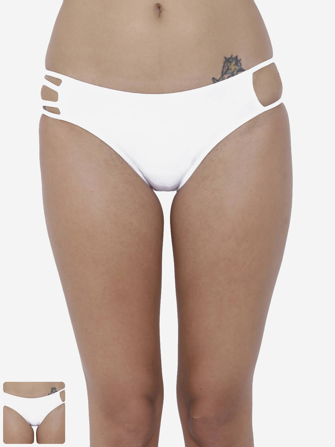 BASIICS By La Intimo Pack of 2 Polyester Bikini For Women ( White ) BASIICS By La Intimo Pack of 2 Polyester Bikini For Women ( White )