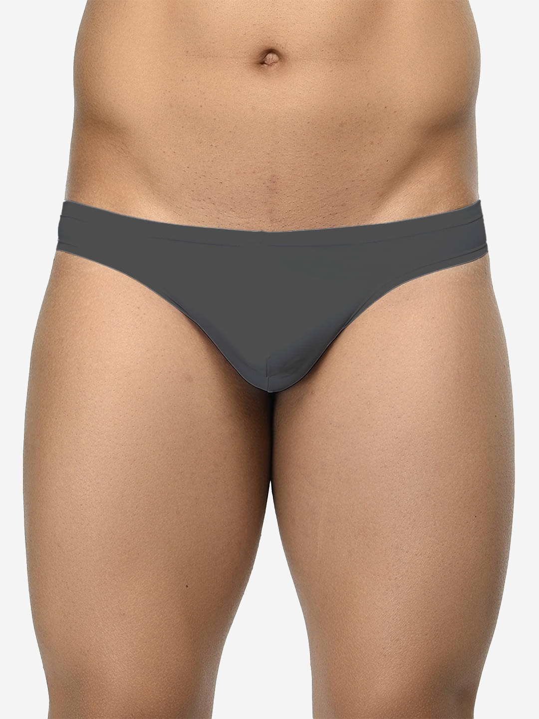     			BASIICS By La Intimo Pack of 1 Polyester Thongs For Men's ( Charcoal )