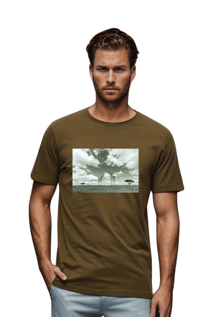 BLUEFICUS Men Polyester Regular Fit Printed T-Shirt ( Olive ) BLUEFICUS Men Polyester Regular Fit Printed T-Shirt ( Olive )
