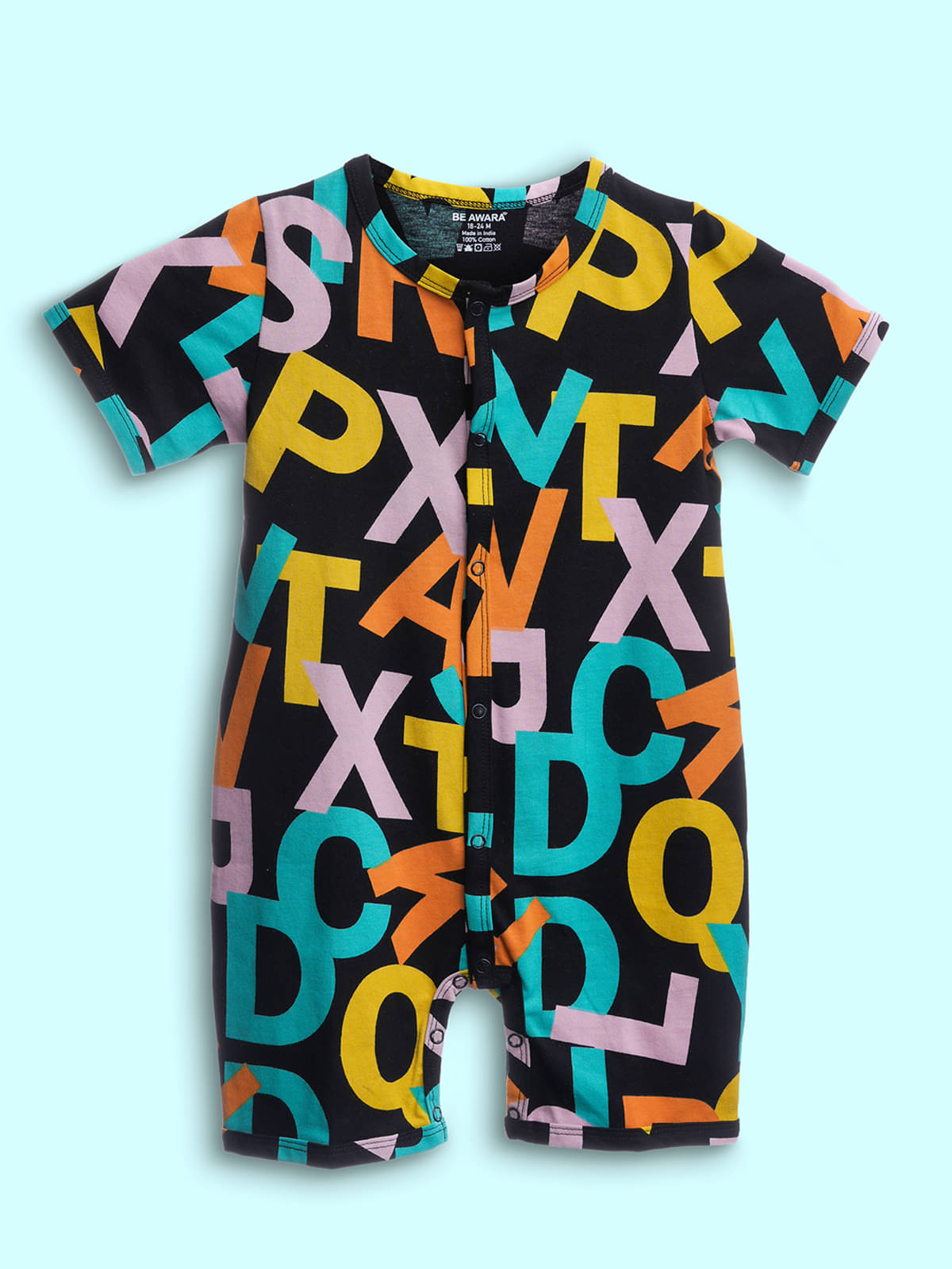     			Be Awara Pack of 1 Unisex for Baby Cotton Rompers ( Black )