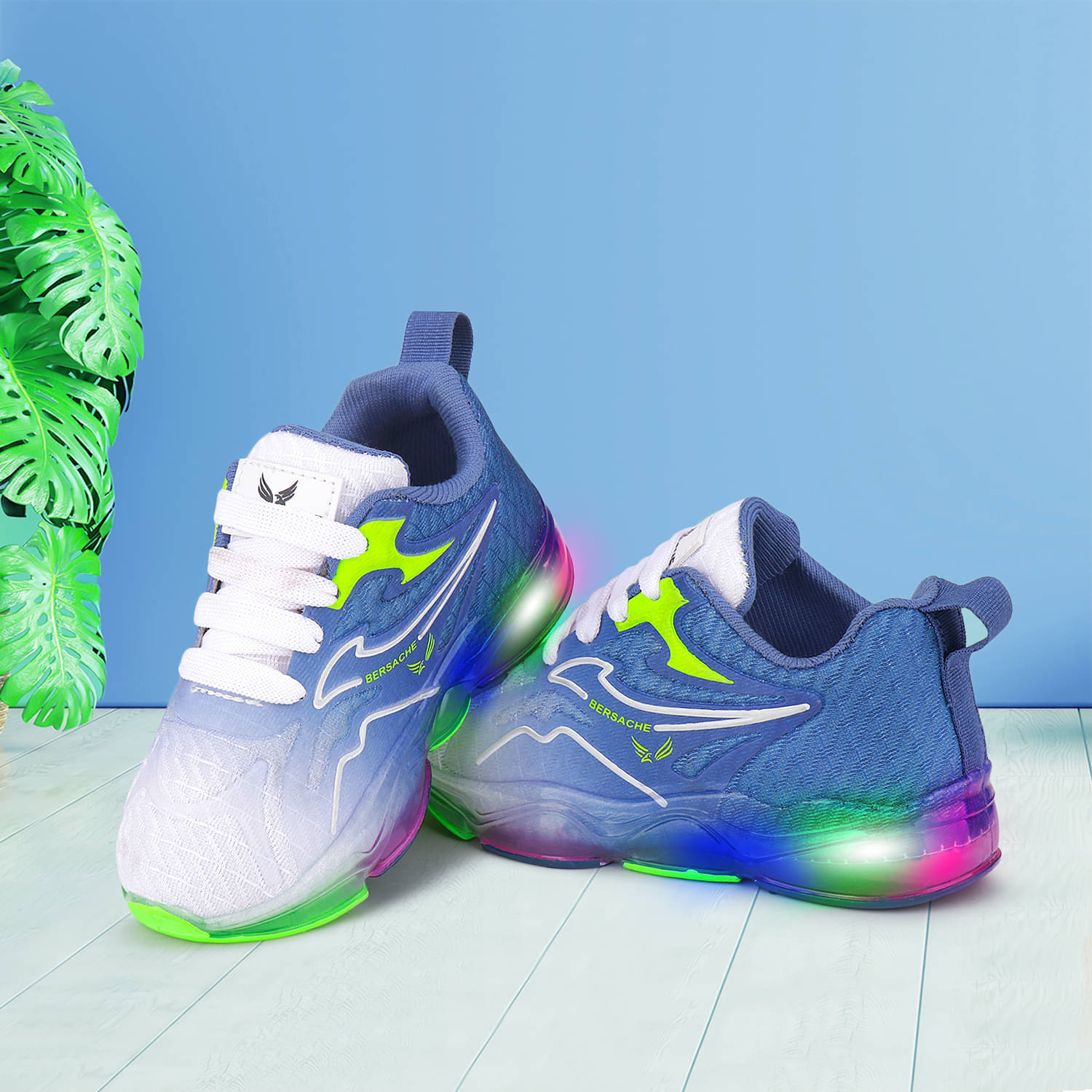     			Bersache - Blue Boy's LED Shoes ( 1 Pair )