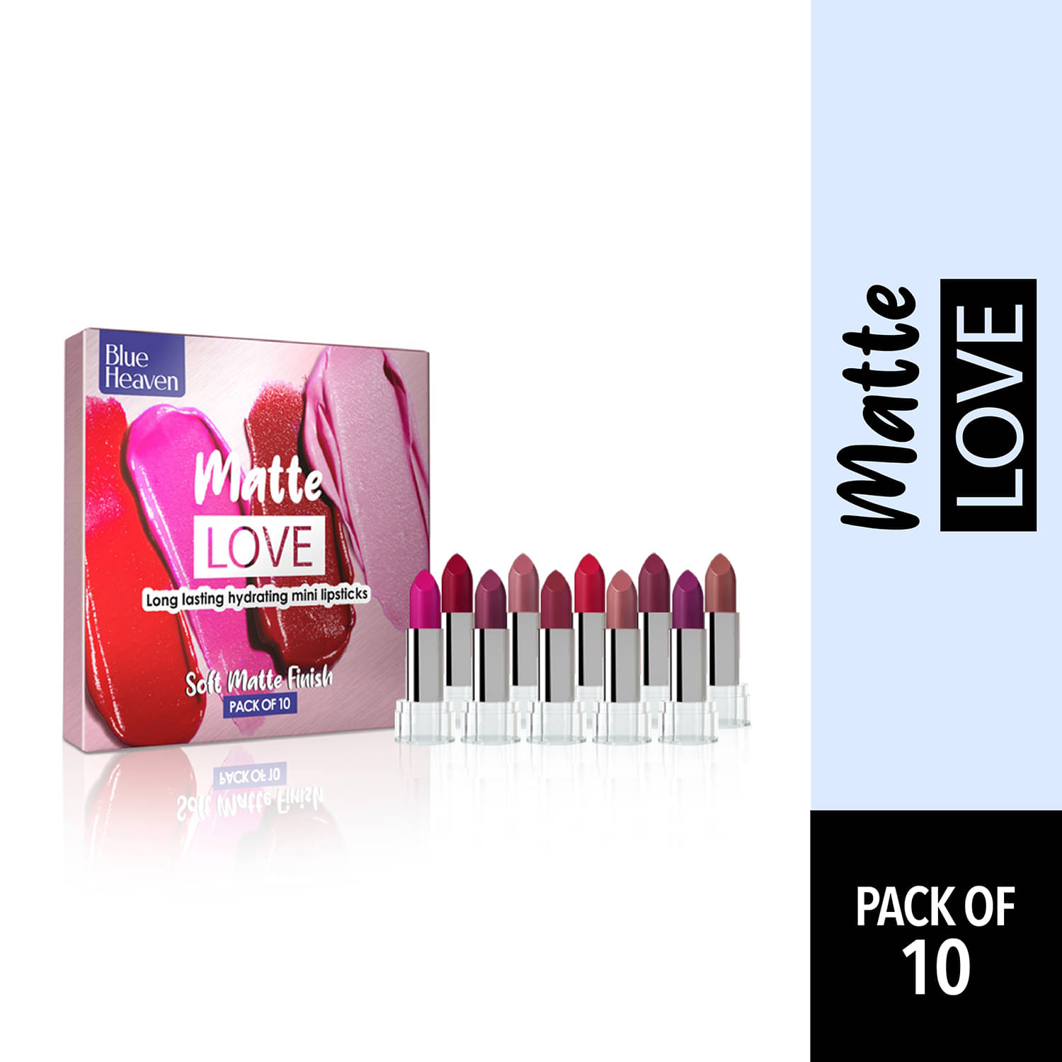 Blue Heaven Matte Love Mini Lipsticks, 13 gm (Pack of 10) Blue Heaven Matte Love Mini Lipsticks, 13 gm (Pack of 10)