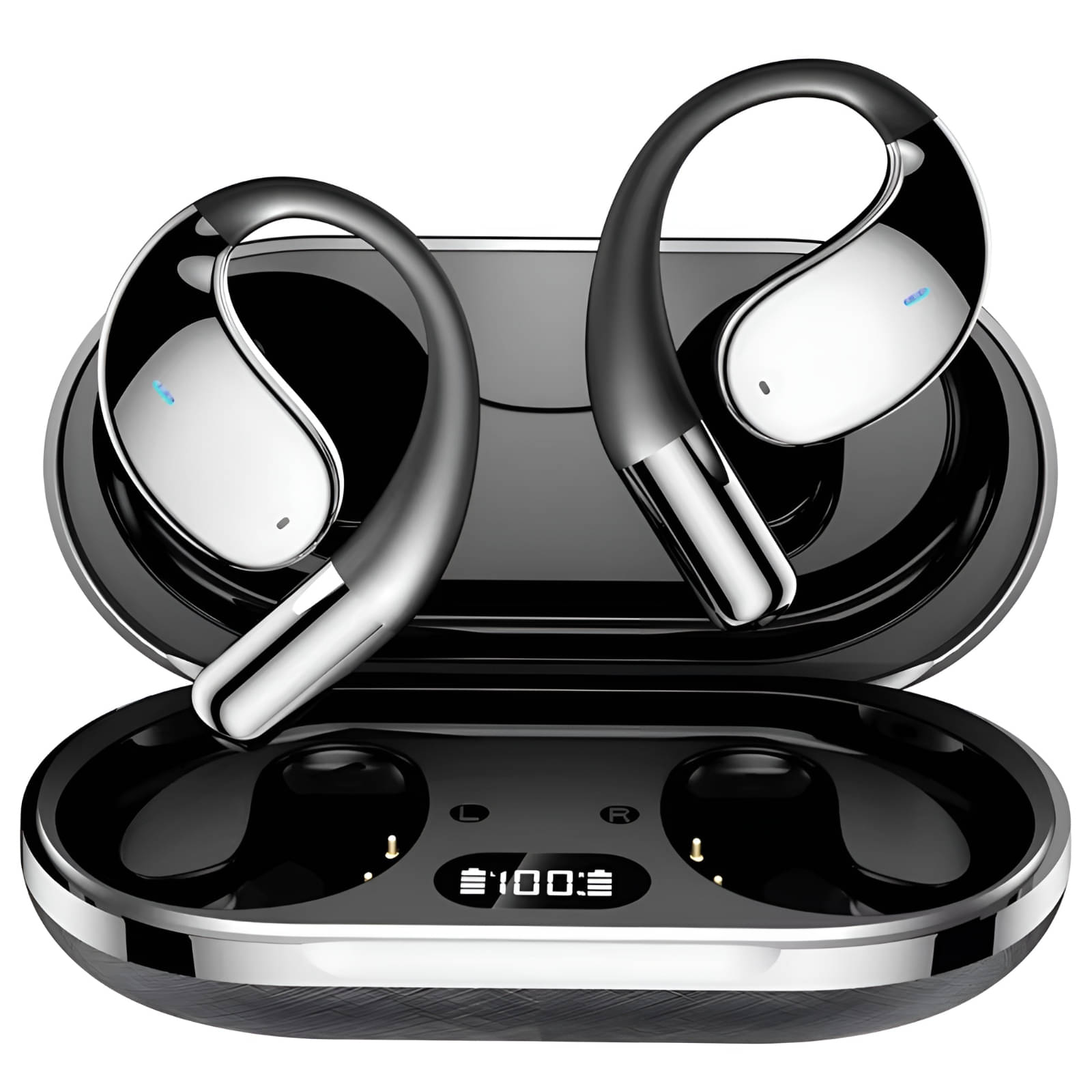     			COREGENIX U30 OWS Ear Wireless Earbuds with Display | ENC Mic for Crystal-Clear Calls | 60hr Playtime with Type-C Fast Charging | BT5.4 Gaming Bluetooth Earphones | Touch Control Sports Headphone