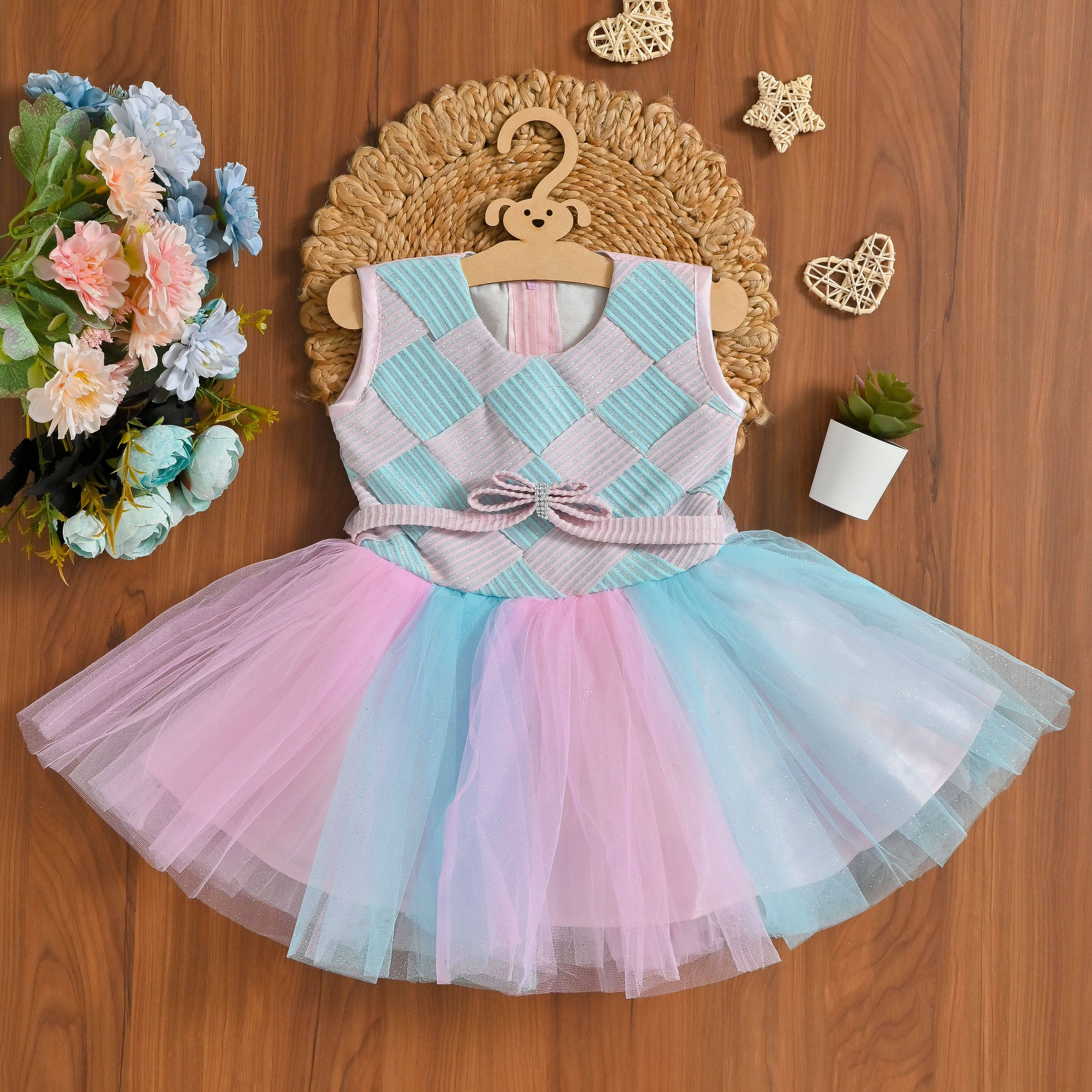 DarjiFashion Net Frock For Baby Girls ( Pack of 1 , Blue ) DarjiFashion Net Frock For Baby Girls ( Pack of 1 , Blue )