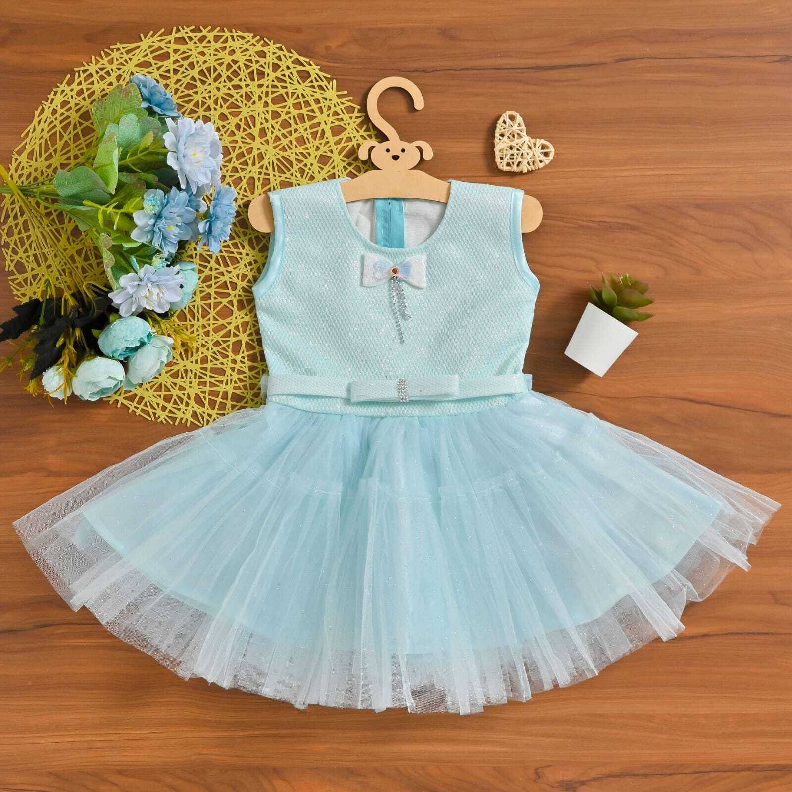DarjiFashion Net Frock For Baby Girls ( Pack of 1 , Blue ) DarjiFashion Net Frock For Baby Girls ( Pack of 1 , Blue )