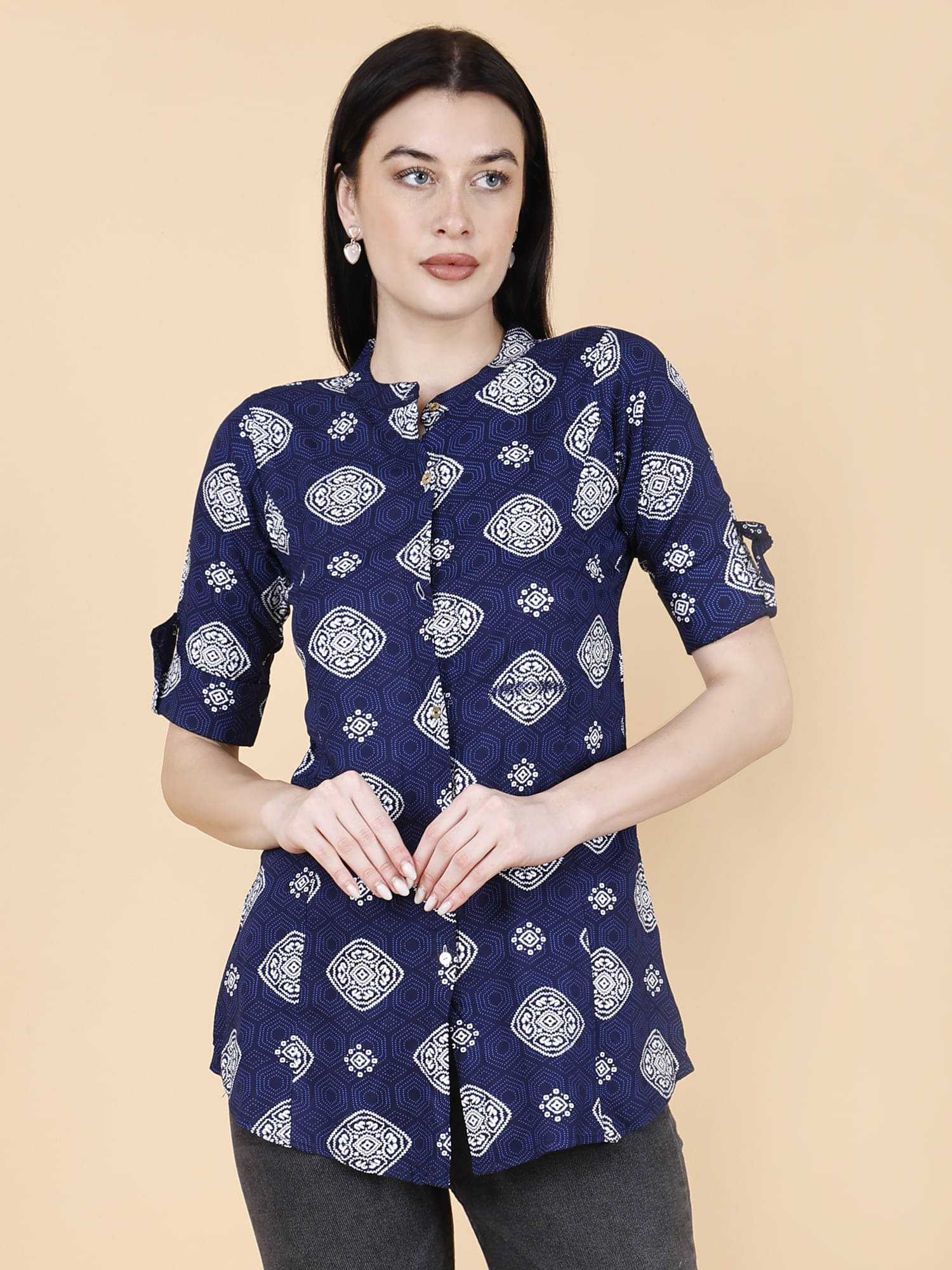     			DarjiFashion Pack of 1 Girls Cotton Blend Top ( Blue )