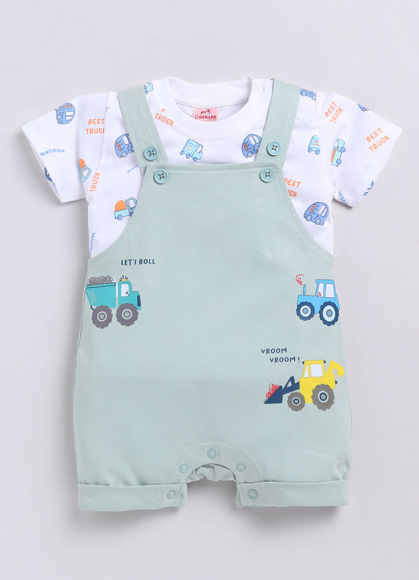 Dollar Pack of 1 Unisex for Baby Cotton Blend Dungaree Sets ( Multicolor 7 )