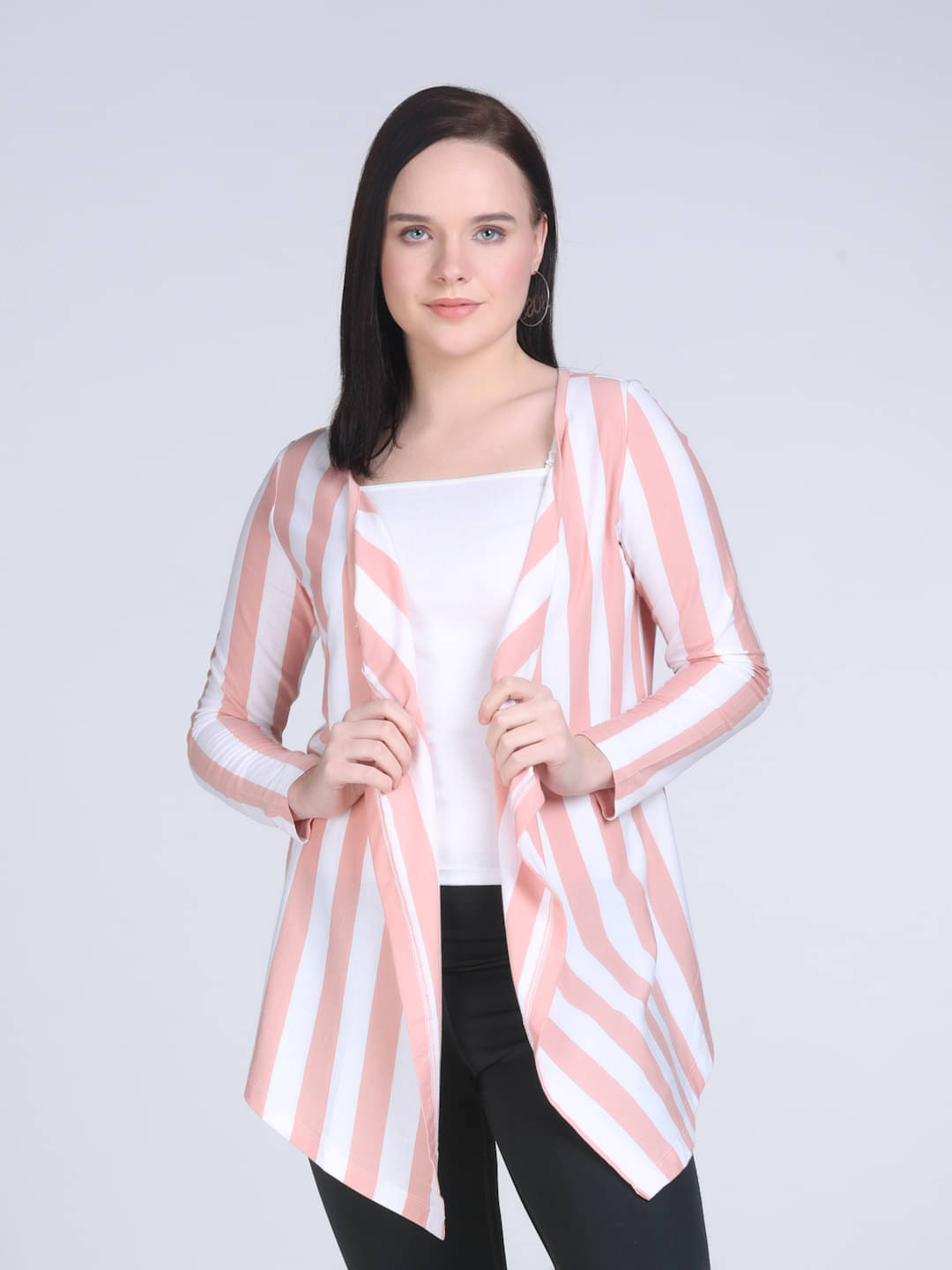     			ETICO Cotton Women's Shrugs - Pink,White ( )