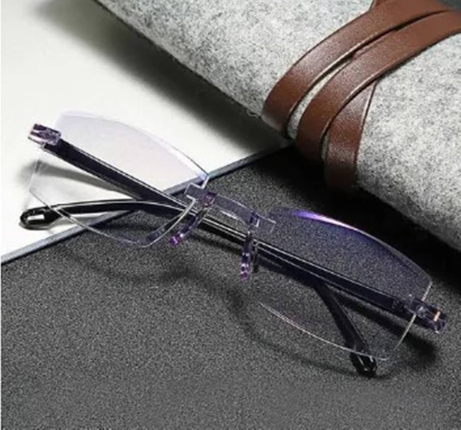 Fadiso Fashion Square Rimless Reading Glasses
