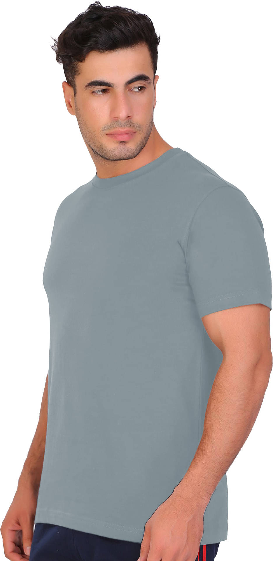     			Fashion Foreplus Men Polyester Regular Fit Solid T-Shirt ( Grey )